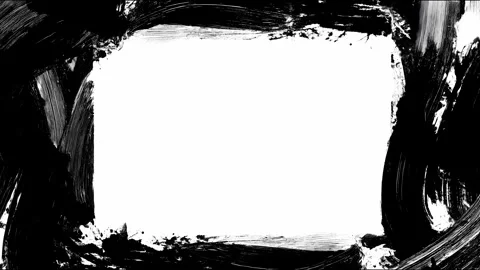 Dynamic abstract brush stroke movement in black and white Stock Footage 315158214