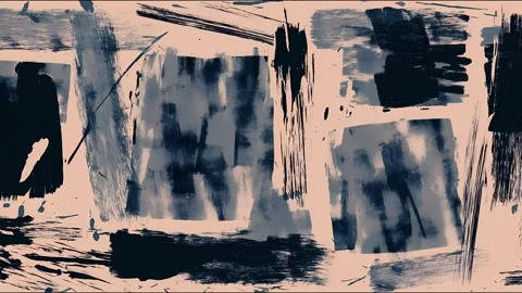 Dynamic abstract brush strokes in grayscale motion sequence Stock Footage 315158115
