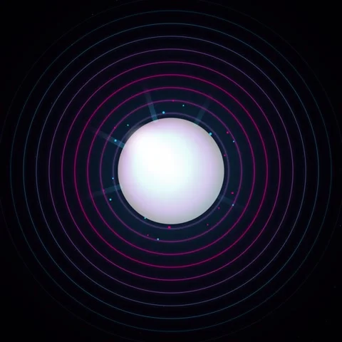 Dynamic abstract circle radar effect lines on black sci-fi technological ba.. Video stock 345690022