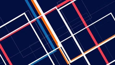 A dynamic abstract city grid appears in bold neon hues, creating a futurist.. Stock Illustration