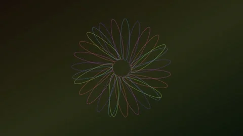 Dynamic Abstract Colorful Geometric Flower Shape Animation on Dark Backgrou.. Stock Footage 340537957