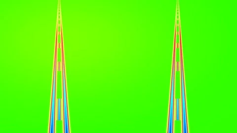 Dynamic Abstract Colorful Gradient Lines on Bright Yellow Digital Backdrop Stock Footage 339773330