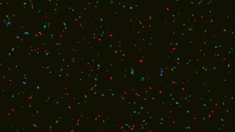 Dynamic Abstract Colorful Particles Fall Overlay on Dark Background Stock Footage 342158368