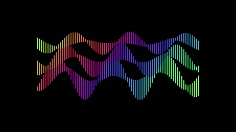Dynamic abstract colorful sound waves animation on black background represe.. Stock-Footage 339121018