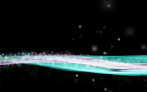 A dynamic abstract composition featuring luminous waves of electric cyan an.. Иллюстрация