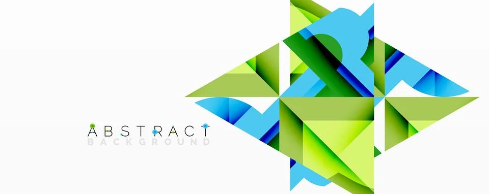 Dynamic abstract composition. Geometric shapes intersect, creating vibrant Stock Illustration
