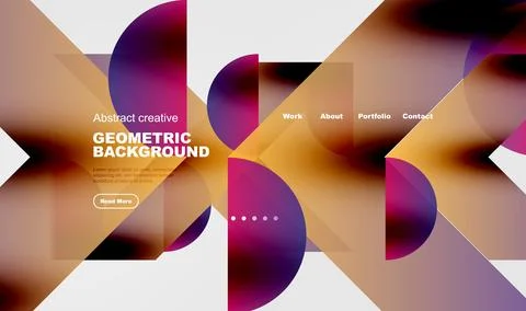 Dynamic abstract composition. Geometric shapes overlap, creating vibrant colo Stock Illustration