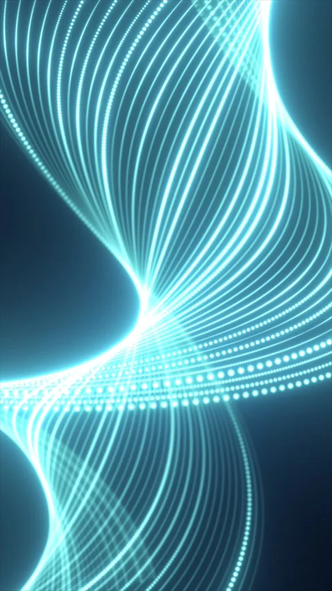 Dynamic abstract composition of glowing turquoise light trails forming intr.. Stock Footage 311928162