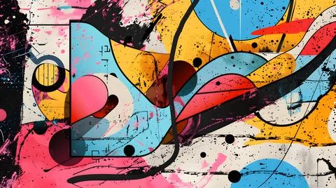 Dynamic abstract composition Stock Illustration