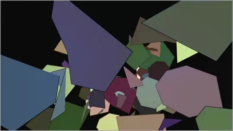 Dynamic abstract composition with irregular geometric shapes Stock Footage 344141577