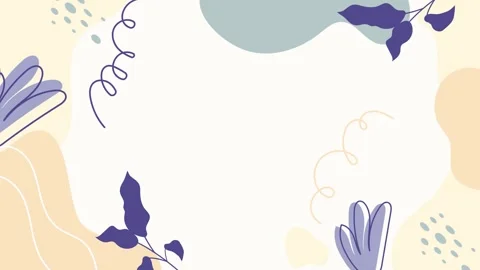 Dynamic abstract composition with lively shapes and leafy elements  Stock Footage 304861413