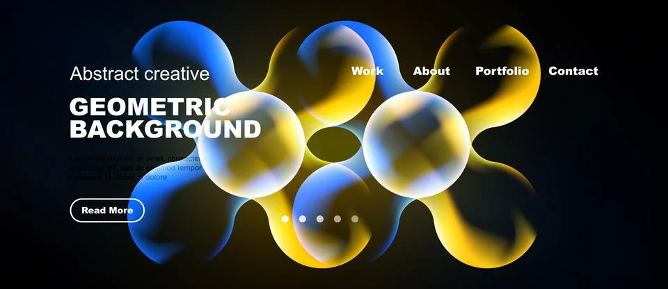 Dynamic abstract composition. Vibrant circles overlap, creating fluid shapes. Stock Illustration
