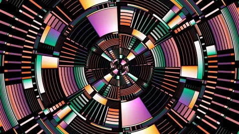 Dynamic abstract concentric circles and geometric shapes.  스톡 동영상 283066538