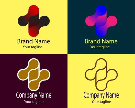 Dynamic Abstract Cross Unique Logo Design Stock Illustration
