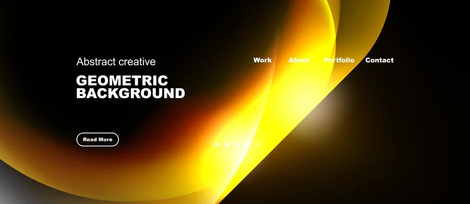 Dynamic abstract design. Bright yellow curves contrast dark background. Text 스톡 일러스트