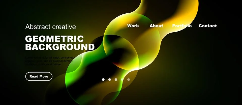Dynamic abstract design features flowing shapes, vibrant colors, text element Stock Illustration