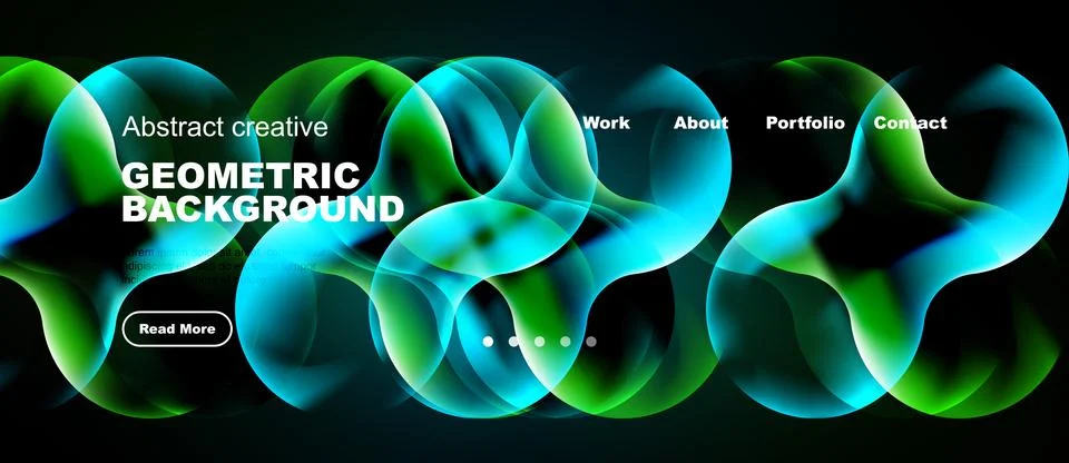 Dynamic abstract design features flowing shapes, vibrant colors. Text element Stock Illustration