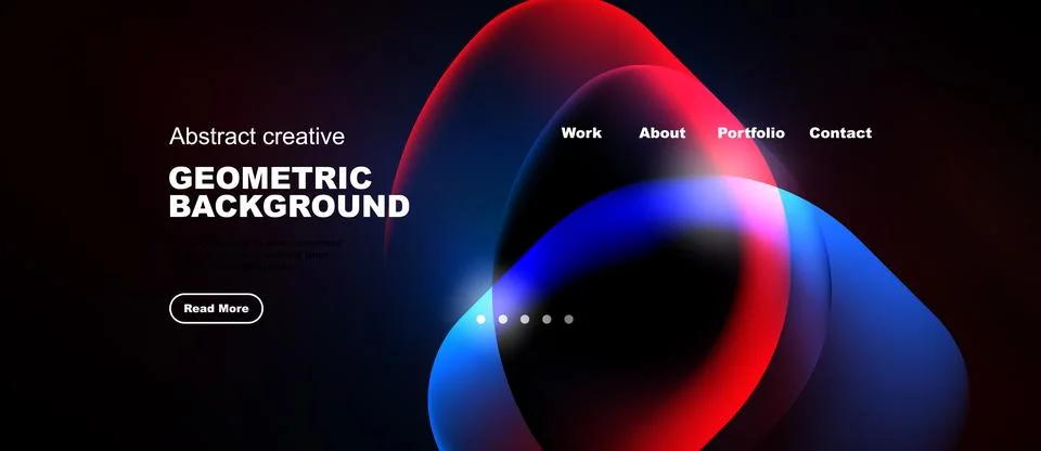 Dynamic abstract design features vibrant overlapping shapes. Text elements Stock Illustration