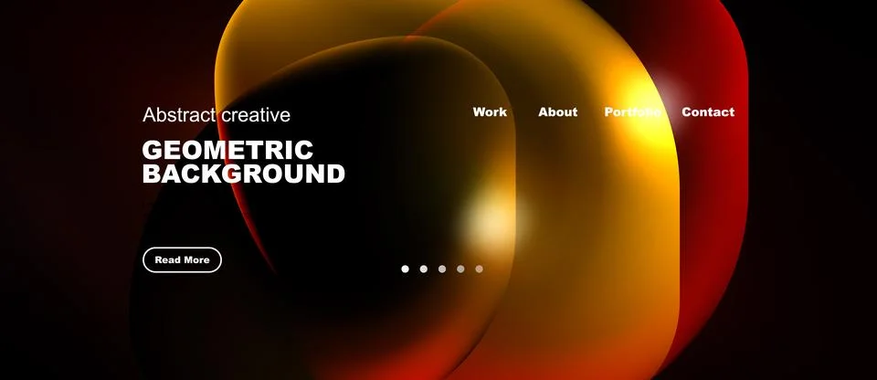Dynamic abstract design features vibrant orange, brown hues. Text elements Stock Illustration