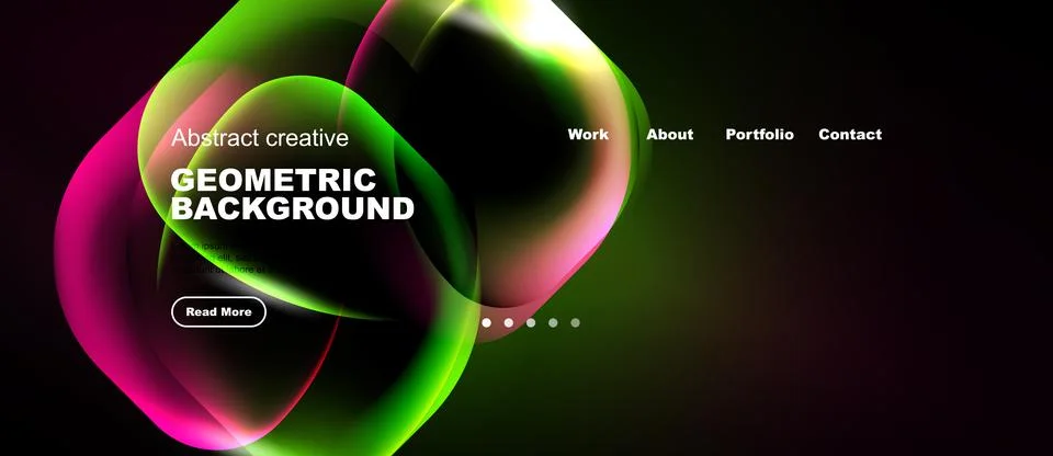 Dynamic abstract design features vibrant gradients, geometric shapes, text Stock Illustration