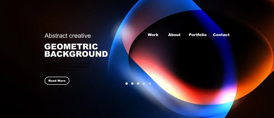 Dynamic abstract design features vibrant blue, pink gradients. Website header 스톡 일러스트