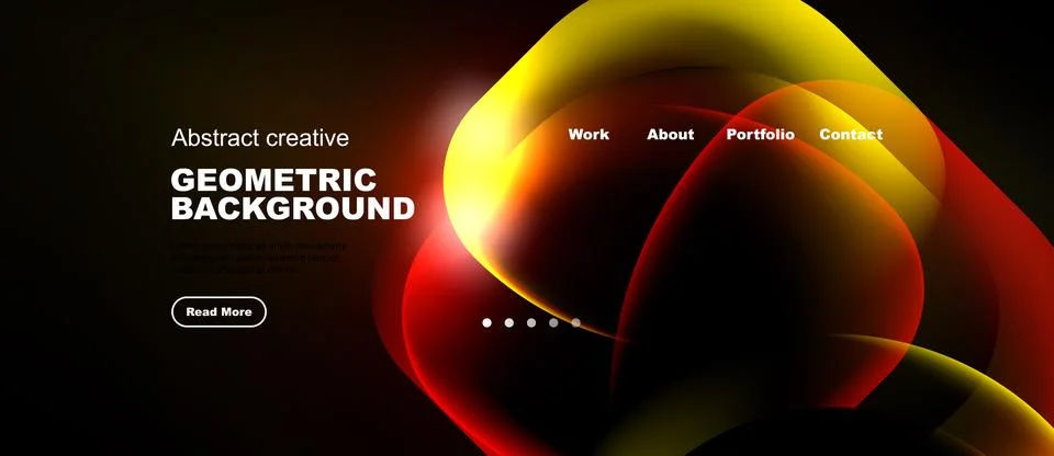 Dynamic abstract design features vibrant overlapping shapes. Text highlights 스톡 일러스트