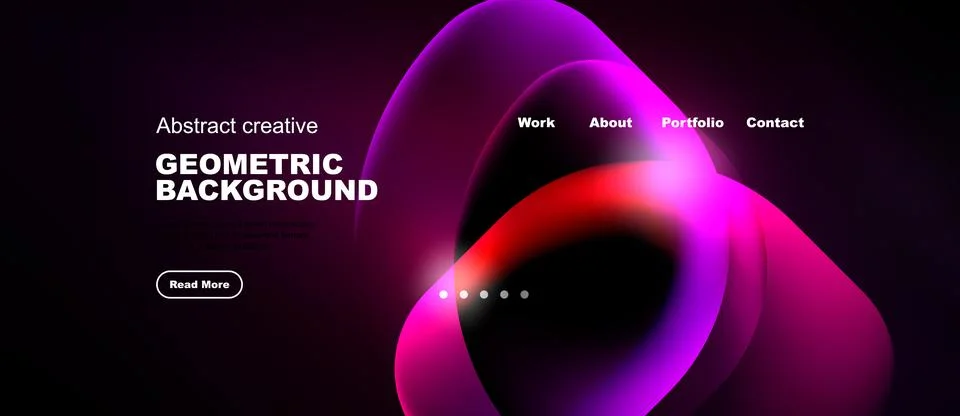 Dynamic abstract design features vibrant layers, gradients. Minimalist text Stock Illustration