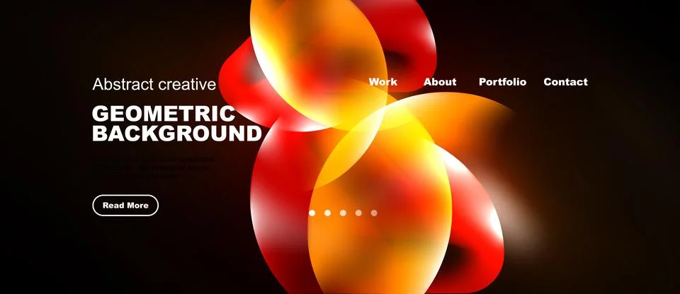 Dynamic abstract design features vibrant overlapping circles. Dark background 库存插图