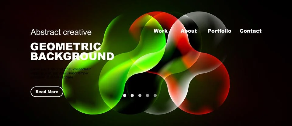 Dynamic abstract design features vibrant overlapping shapes. Text elements Stock Illustration