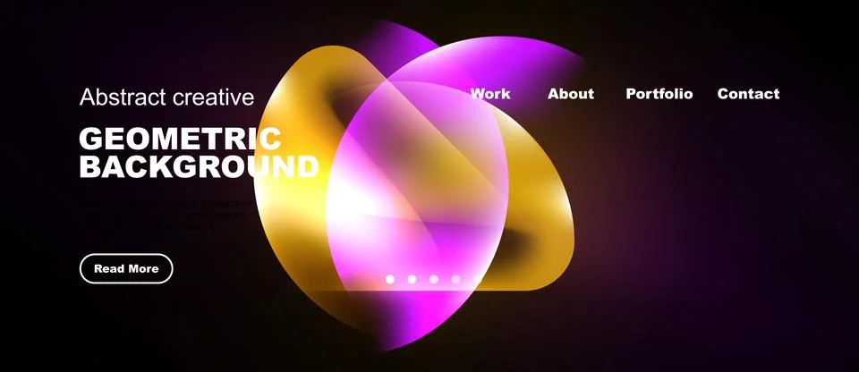 Dynamic abstract design features vibrant colors, geometric shapes, text ele.. Stock Illustration