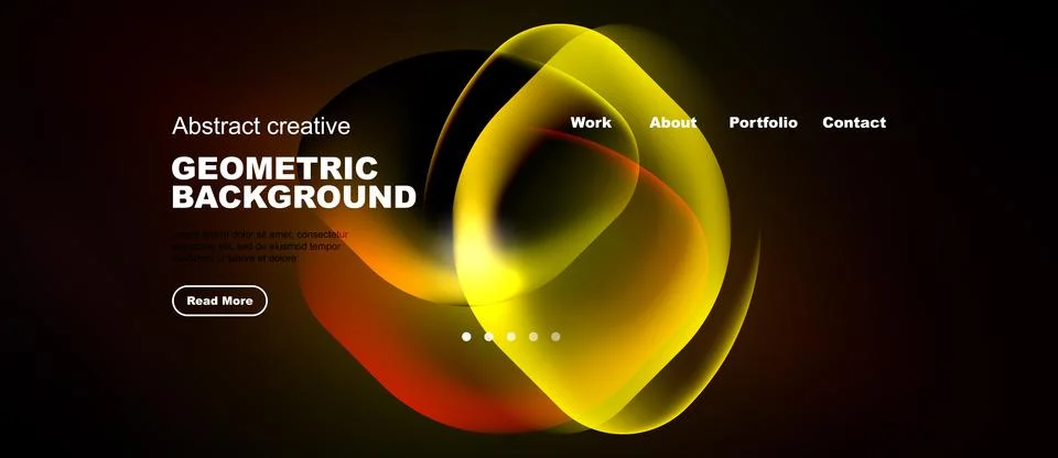 Dynamic abstract design features vibrant yellow curves over dark background. Stock Illustration