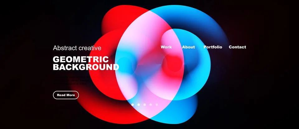 Dynamic abstract design features vibrant overlapping circles. Text elements Иллюстрация