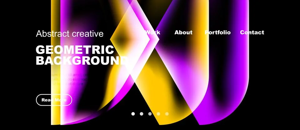 Dynamic abstract design features vibrant gradients, bold typography, minimal Stock-Illustration