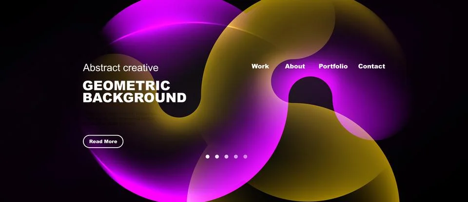 Dynamic abstract design features vibrant gradients, text elements, navigation Stock Illustration