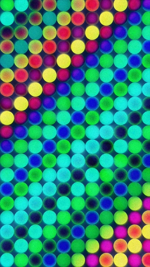 Dynamic abstract design featuring bright circular patterns in various colors Stock Footage 314372840