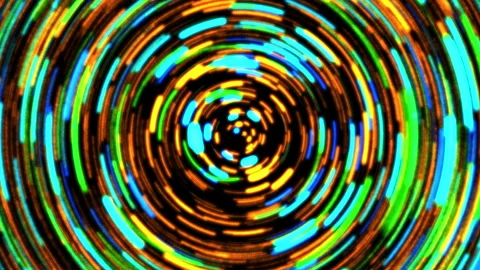 Dynamic abstract design featuring a spiral of vibrant, multicolored swirls in Stock Footage 295470258