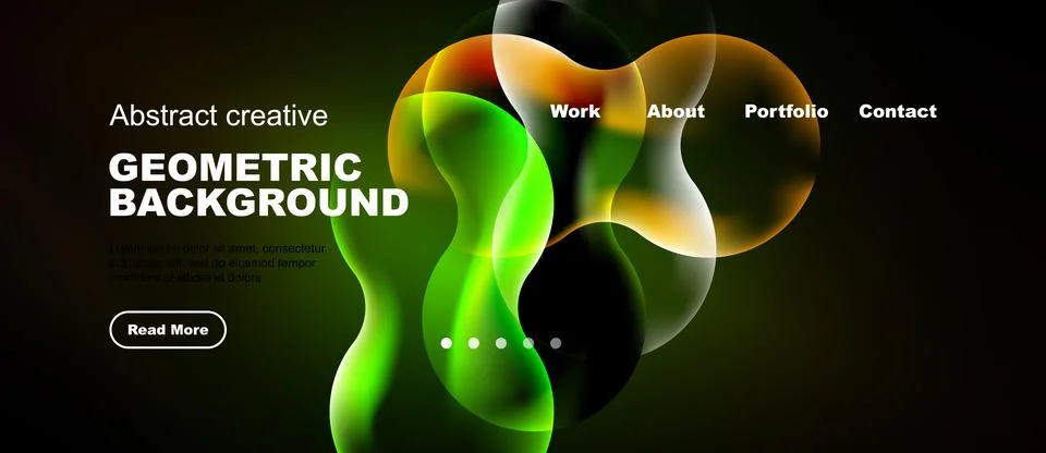 Dynamic abstract design. Fluid shapes, vibrant colors, dark background. Moder 스톡 일러스트