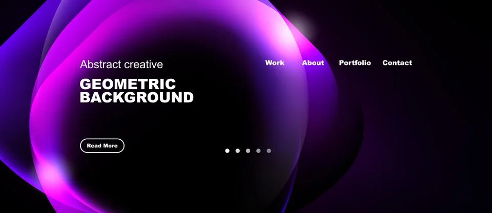 Dynamic abstract design. Fluid shapes, vibrant colors, dark background. Websi 스톡 일러스트