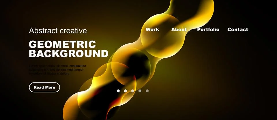 Dynamic abstract design. Golden waves overlay dark backdrop. Website header Stock Illustration
