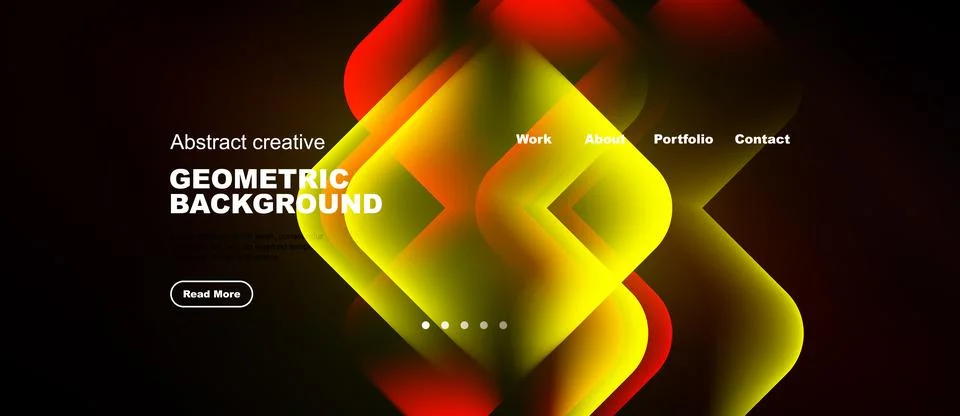 Dynamic abstract design. Overlapping shapes create vibrant gradients. Text Stock Illustration