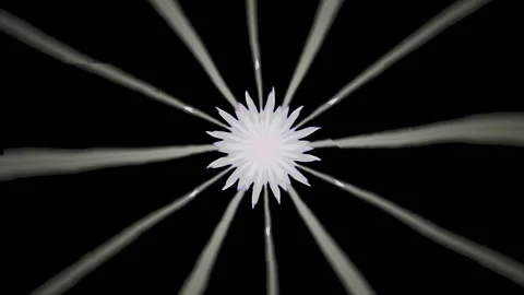 Dynamic abstract design with rays and central flower shape Stock Footage 337389072