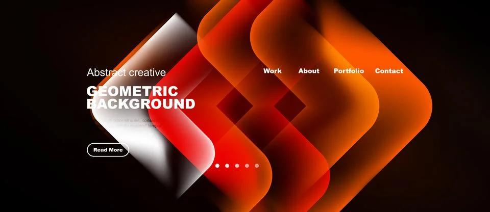 Dynamic abstract design. Red, orange gradients create layered geometric shape Stock Illustration