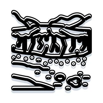 Dynamic abstract design with stylized flowing shapes Stock Illustration