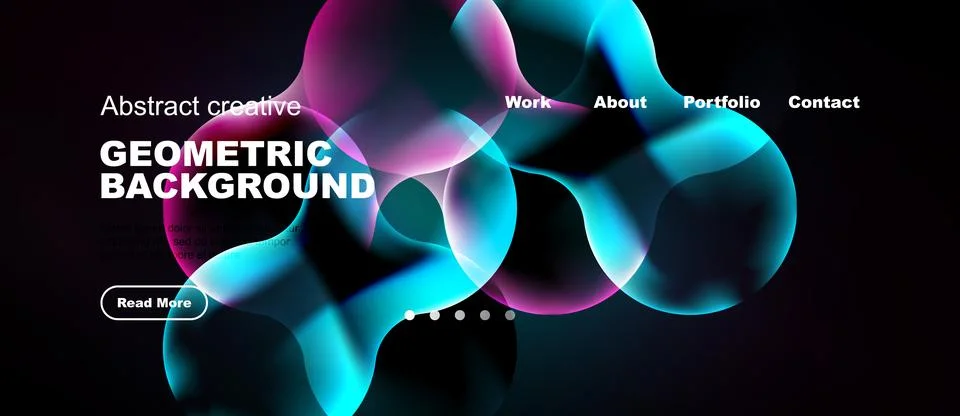 Dynamic abstract design. Vibrant colors blend, creating fluid shapes. Modern Stock Illustration