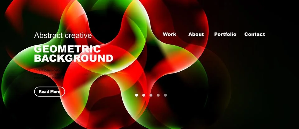 Dynamic abstract design. Vibrant colors blend, creating modern website header Stock Illustration