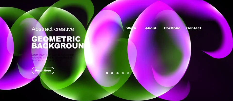Dynamic abstract design. Vibrant colors blend, creating fluid shapes. Modern Stock Illustration