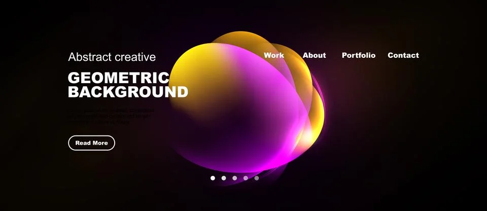 Dynamic abstract design. Vibrant colors blend, creating modern website head.. Stock Illustration