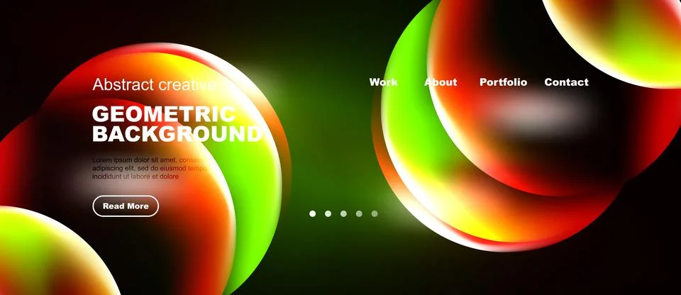 Dynamic abstract design. Vibrant colors blend, creating fluid shapes. Modern Illustrazione stock