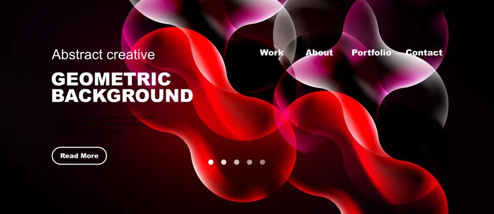 Dynamic abstract design. Vibrant colors, flowing shapes, modern website tem.. Stockillustratie