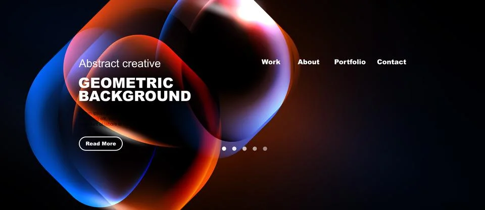 Dynamic abstract design. Vibrant colors blend, creating modern geometric Stock Illustration